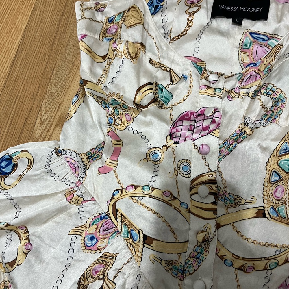 VANESSA MOONEY THE ELISABETH ROMPER DRESS in Jewelry Print Size Large - Picture 7 of 13